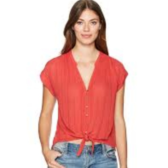 Lucky Brand Tops - Lucky Brand Tie Front Blouse NWT